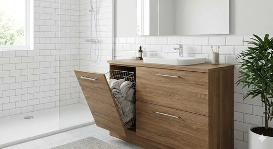 Meuble panier à linge : salle de bain avec panier intégré