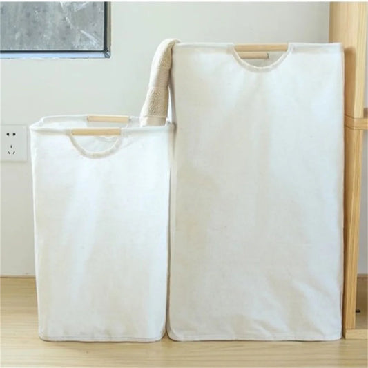 Panier à linge pliable imperméable en coton et lin