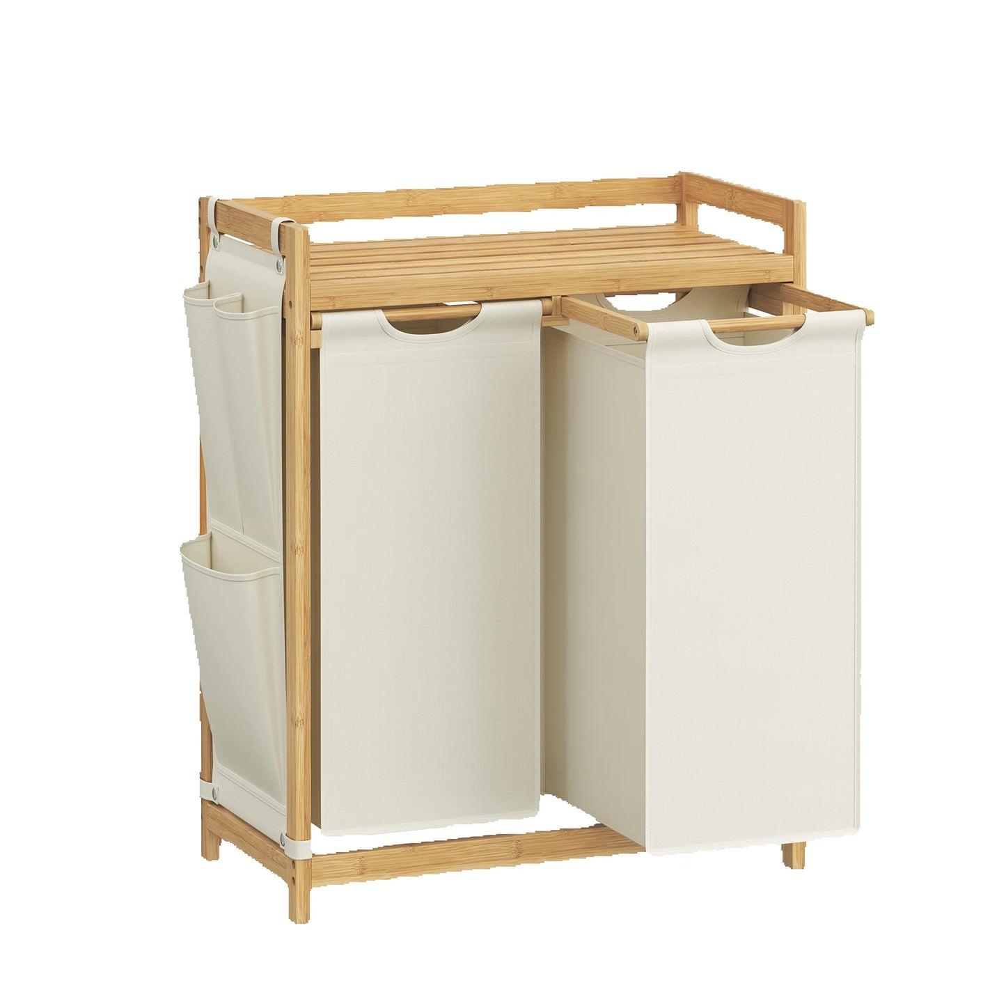 Panier à linge 2 compartiments 100L avec étagère